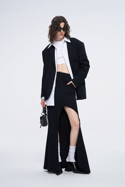 ANNAKIKI two-color patch loose silhouette blazer woman-HANWEN