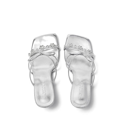 SHOESZOOO Rhinestone Strap Open Toe Sandal Heel - EXTRA.