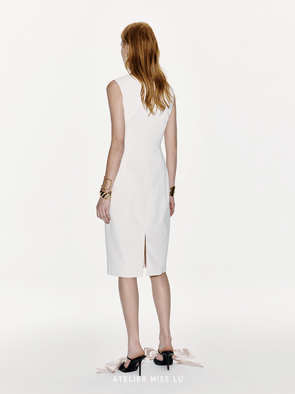 ATELIER MISS LU Ribbon Receiver Waist Sleeveless Dress - CRAIG.