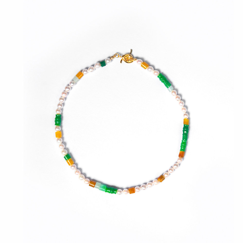 TUYUE Chinese style pearl jade necklace clavicle chain- BISHOP