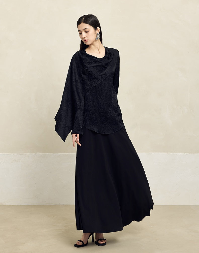 HECO Acetate texture Handmade Rose Top Women - DARK.