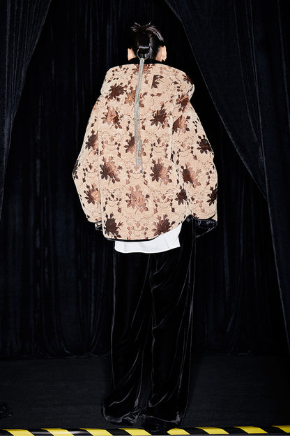 M essential Mackay drop-off jacquard crochet-embroidered hooded puffer jacket - all apere.