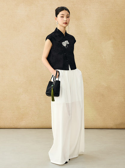 HECO Acetate High Waist Wide-leg Pants - TREY.