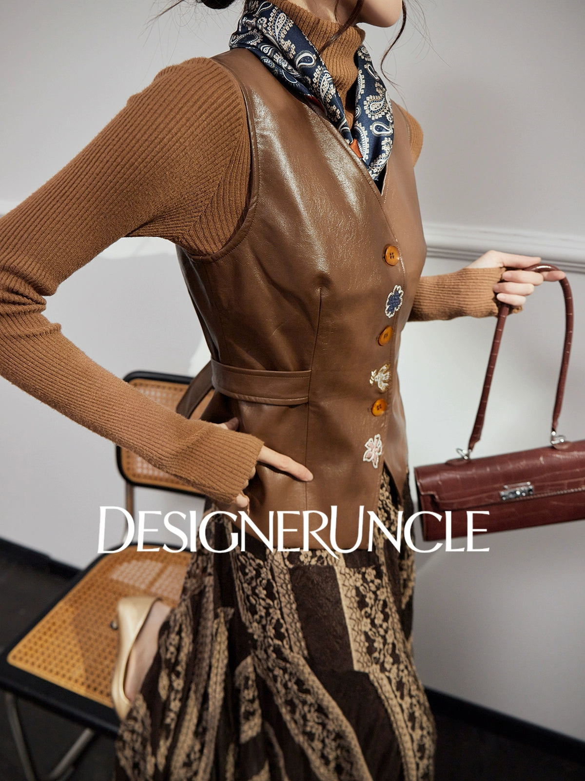 DGU "Moser" retro leather horse clip sense of commuting and versatile wear - BRAK.