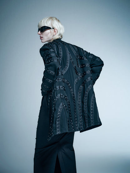 ANNAKIKI design four-pointed star hook blazer suit-HANYU