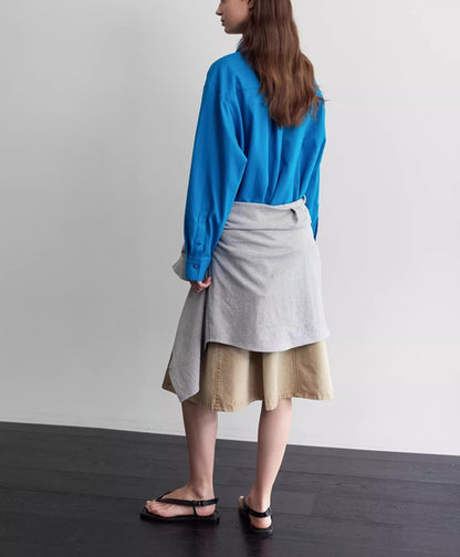 Nothing Written long short sleeve t-shirt cotton shirt-IVY!