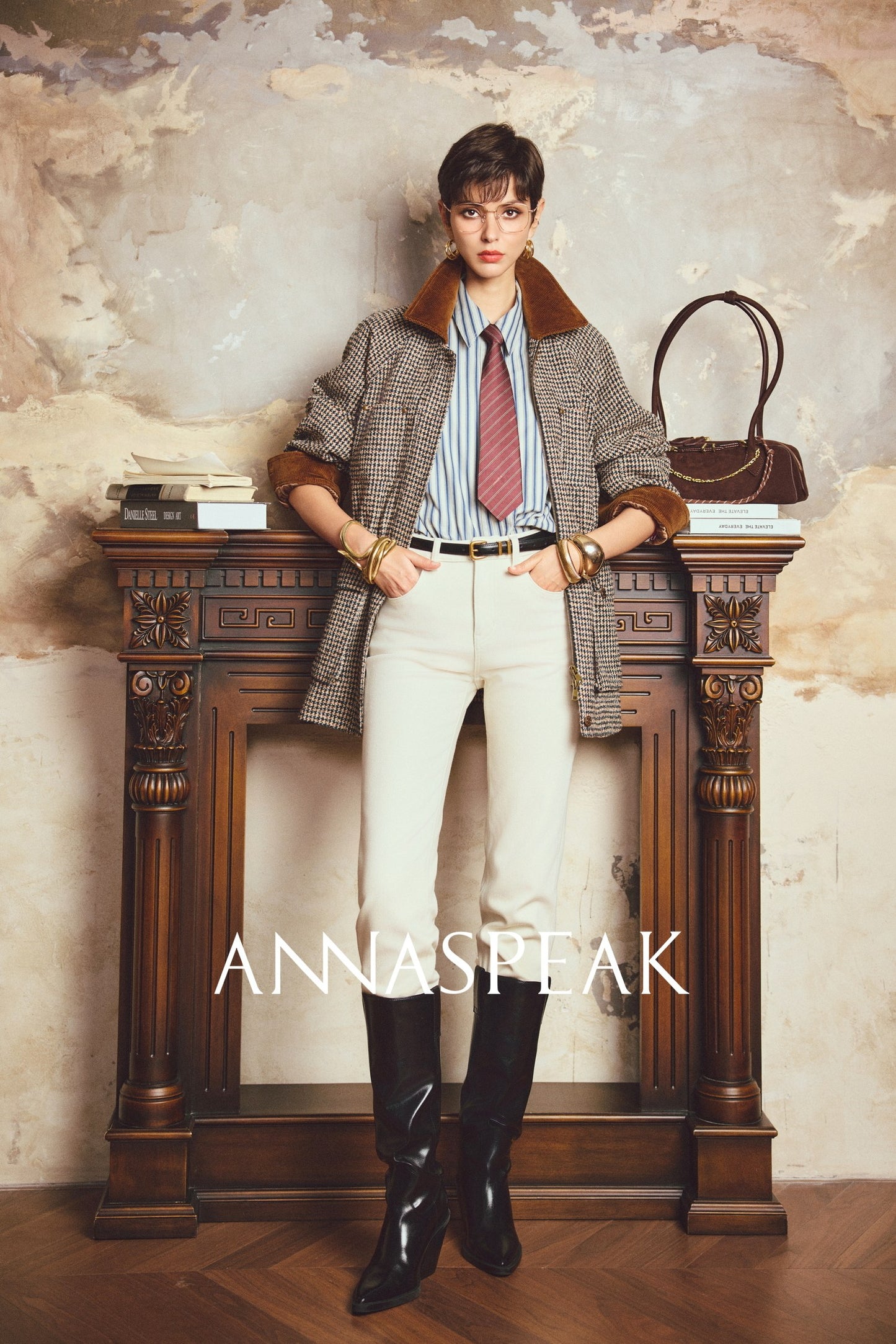 ANNASPEAK leg-shaped slightly elastic cropped straight micro-tapered pants jeans-JAG.