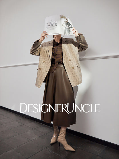 DGU|Khaki blazer new high-end niche retro trendy casual suit - JOY.