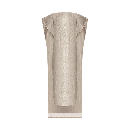 TUYUE Linen Fringe Open Back Slit Light Dress Dress- HAZEL.