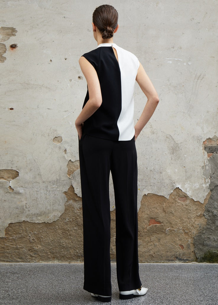 COMME MOI  Black wide-leg women's pants - ELLA.