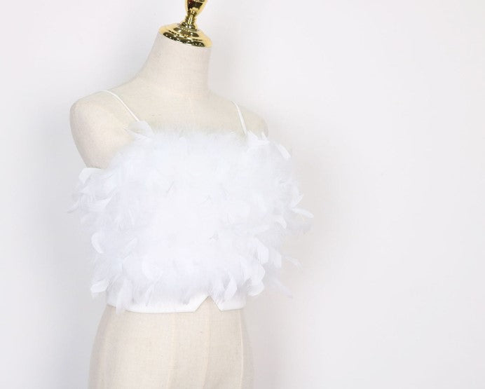 DOLLY Elegant Black/White Sleeveless Suspender Short Chic Vest-CASA