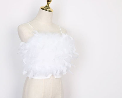 DOLLY Elegant Black/White Sleeveless Suspender Short Chic Vest-CASA