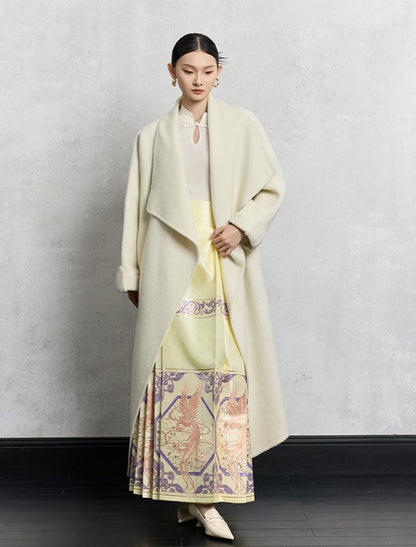 HECO Plain Worsted Wool Cheongsam Collar Buckle Knitwear - close.