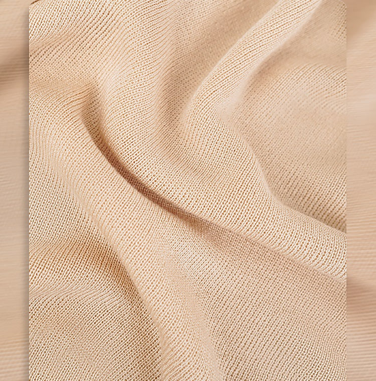 HECO Chinese style slightly transparent round neck knitted short sleeve T-shirt -BING.