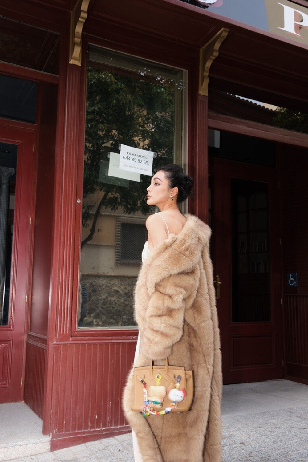MEI SANGUAN Agate yellow long eco-friendly mink fur coat - PENNY