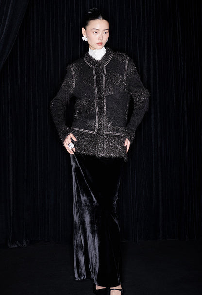 M essential Mackay designer Yingyun knitted copper-beaded woollen cardigan - zain.