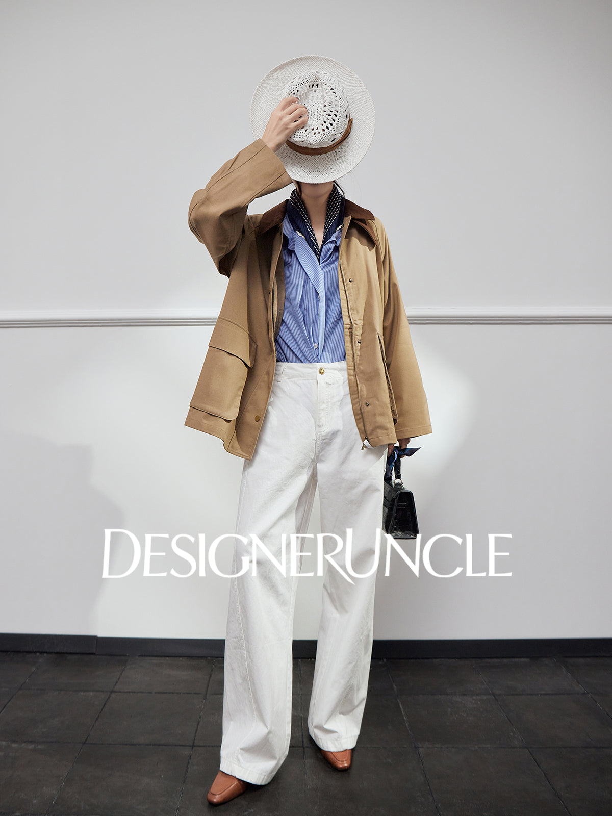 DGU| Dark brown retro light luxury niche design retro style top jacket - Stephania.