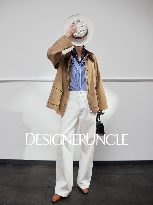 DGU| Dark brown retro light luxury niche design retro style top jacket - Stephania.