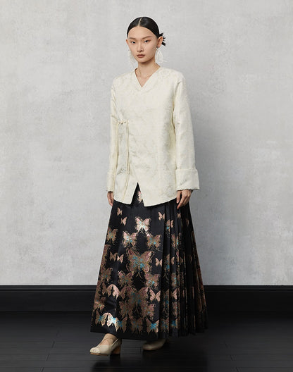 HECO  Butterfly Hanfu High Waisted Long Skirt - rain.