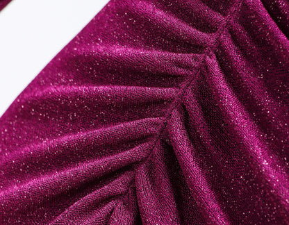 WANGXO | Acetate Pleated Cut-Out Maxi Knit Dress- RINA.