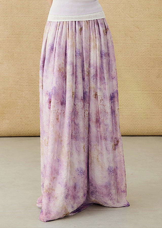 HECO Chinese elastic waist tie-dye printed skirt - BLESS.