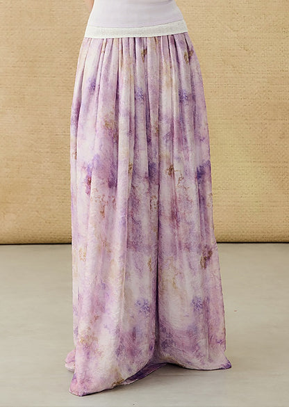 HECO Chinese elastic waist tie-dye printed skirt - BLESS.