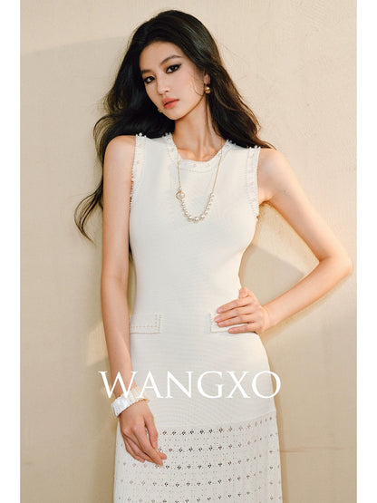 WANGXO Frost Pleat French Dress  - ESMEE.
