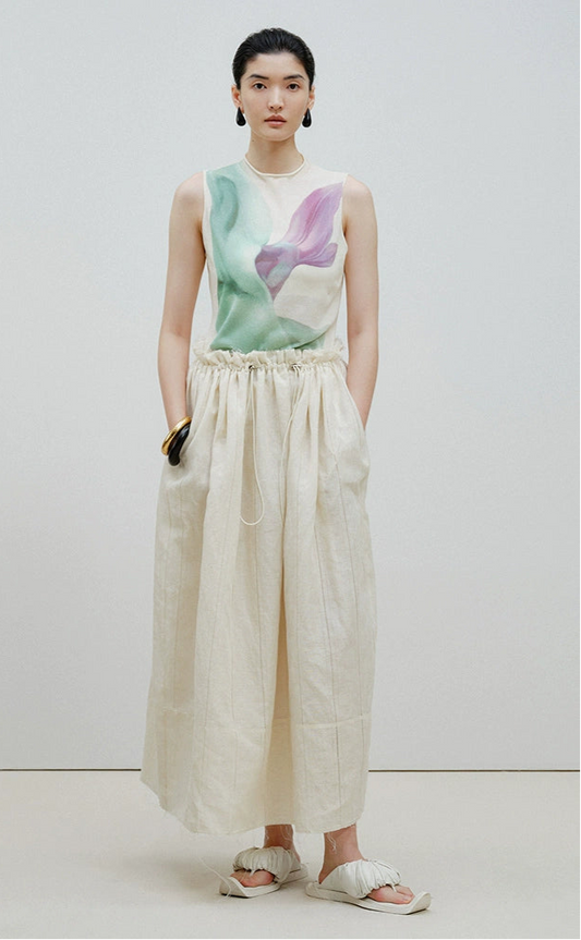 ZHUCHONGYUN Crew neck slim knit sleeveless top-SHIGEO.