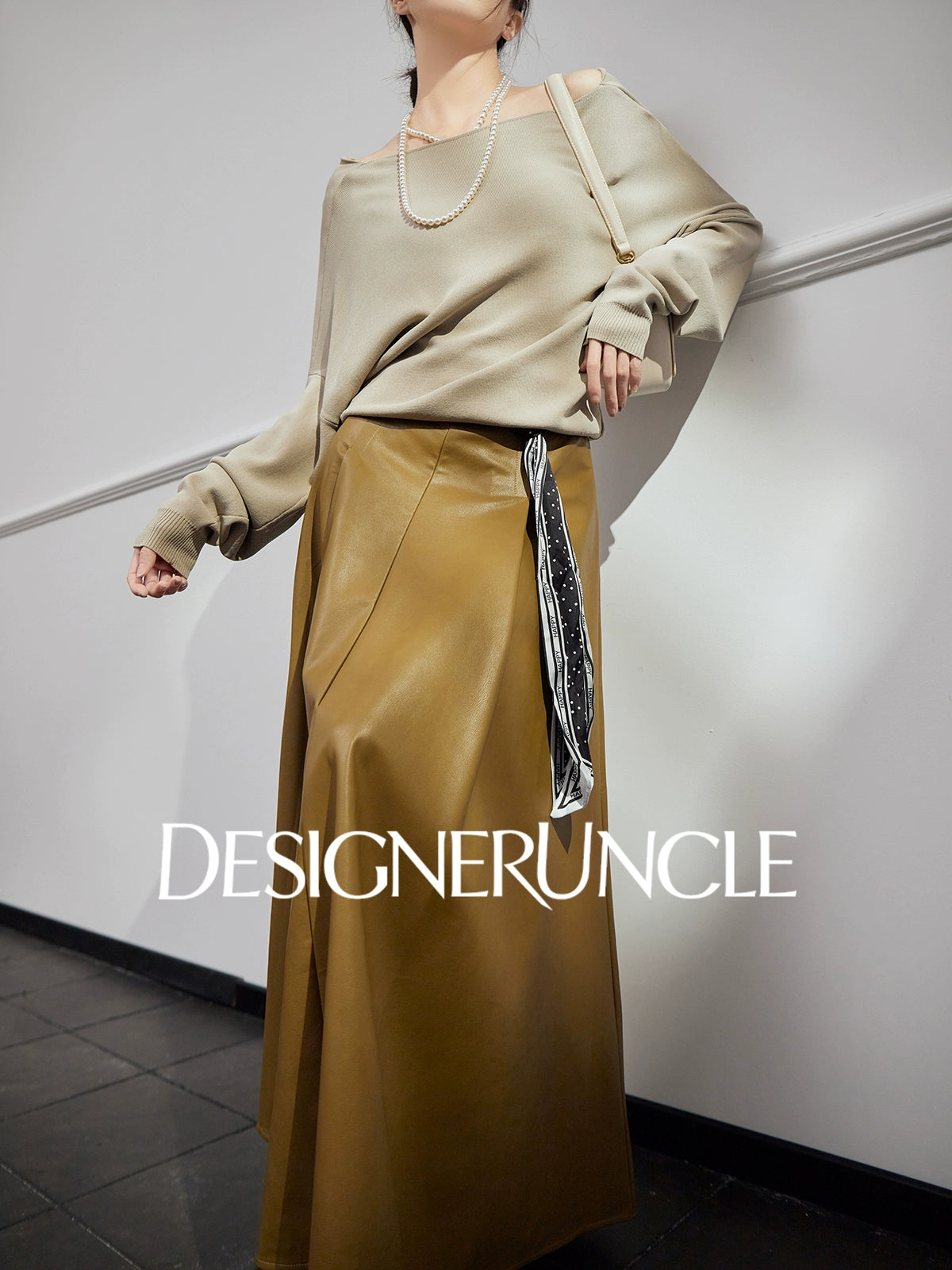 DGU|Green new design high-waisted slimming versatile high-end skirt - PEND.