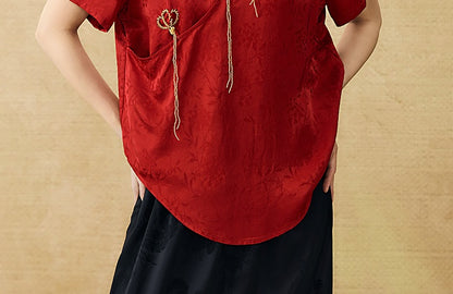 HECO Chinese Handmade Beaded Embroidery Buckle T-Shirt  - MATES .