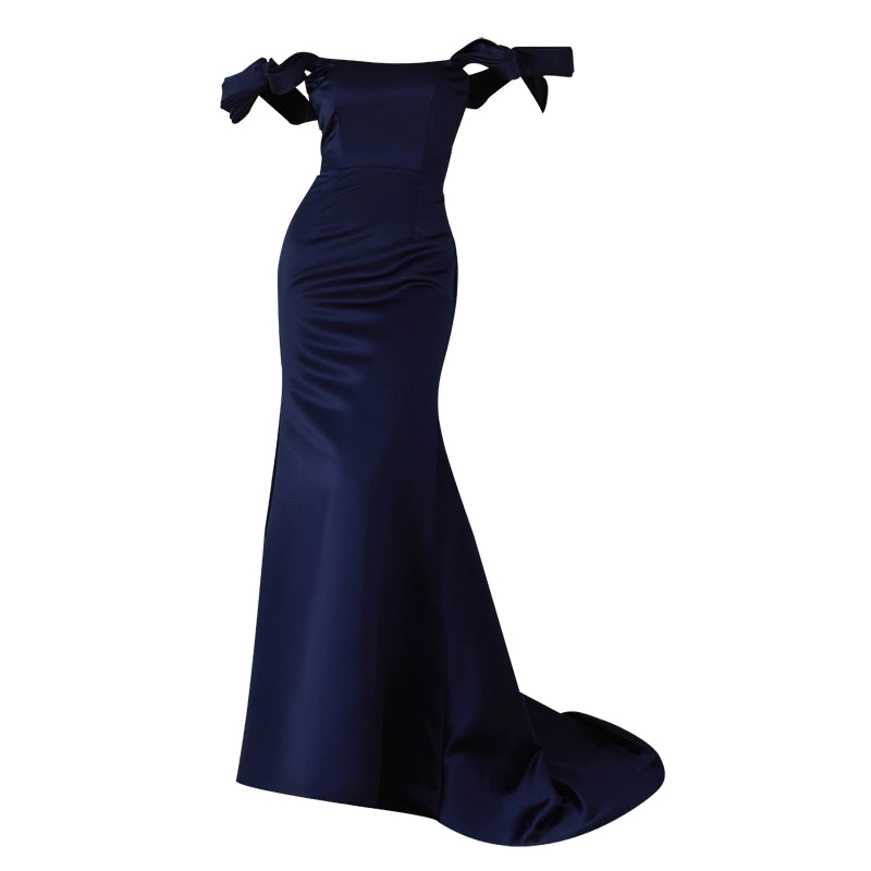 GOUDIN light luxury evening one-shoulder dress-XIM.