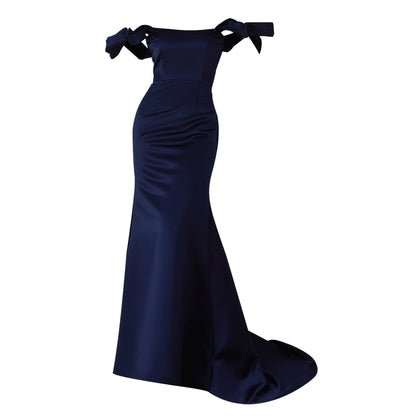 GOUDIN light luxury evening one-shoulder dress-XIM.