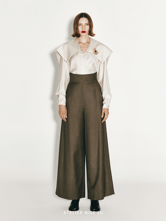 ATELIER MISS LU Looks Like A wool shirt with a large lapel - SANS.