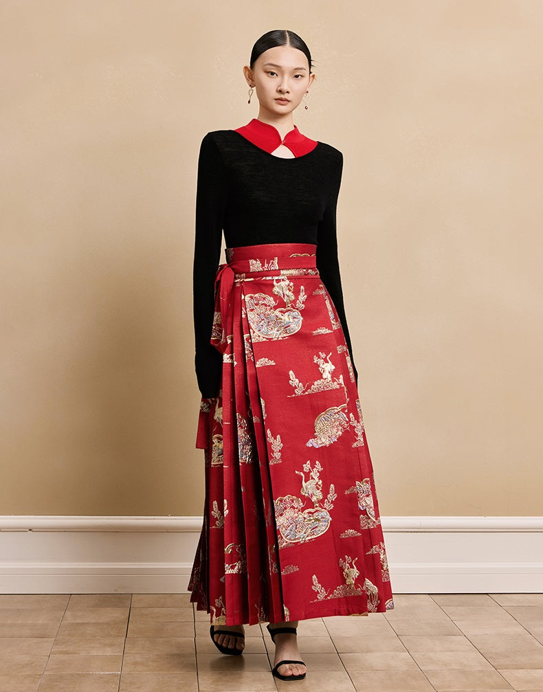 HECO 100% wool knit  black SWEATER hollow long sleeves spring - BRAY.