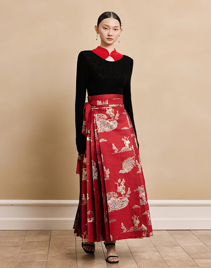 HECO 100% wool knit  black SWEATER hollow long sleeves spring - BRAY.