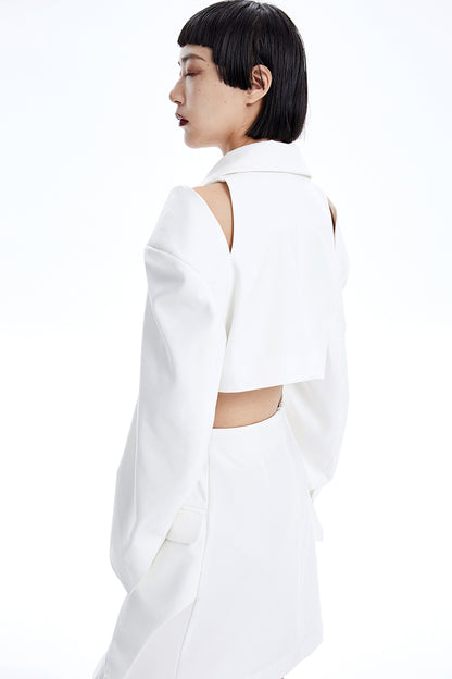 TINY IN Hollow short wide-sleeved women's off-the-shoulder Jacket -MAB