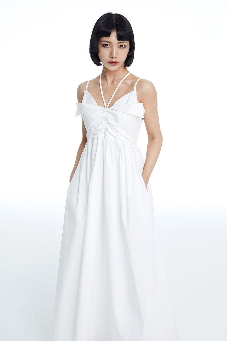 TINY IN high waist large women's halter neck back cut-out long dress- AMADA