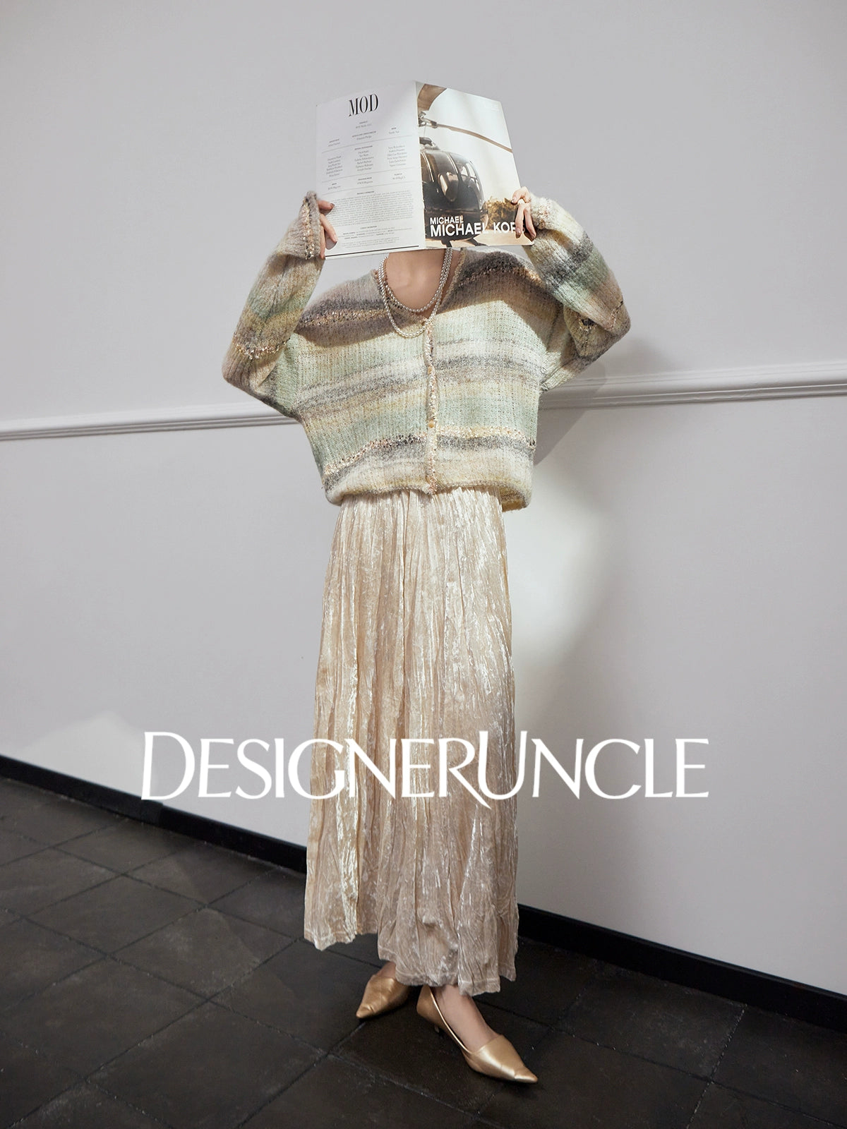 DGU "Shallow Reflection" green loose and lazy style design versatile jacket - EMBOW.