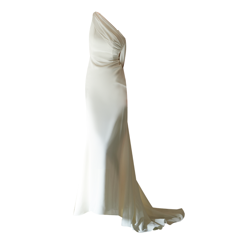 GOUDIN women's white engagement evening dress-OJI.
