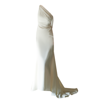 GOUDIN women's white engagement evening dress-OJI.
