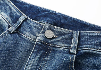 CHICHY High Street Retro Bootcut Blue High-Waisted Length Pants-LEXI