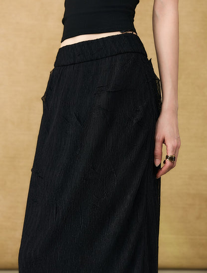 HECO Chinese style wrinkle elastic age-reducing temperament Skirt- ELLA.