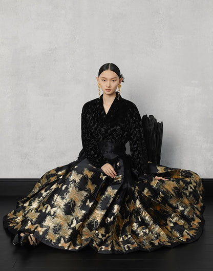 HECO  Butterfly Hanfu High Waisted Long Skirt - rain.