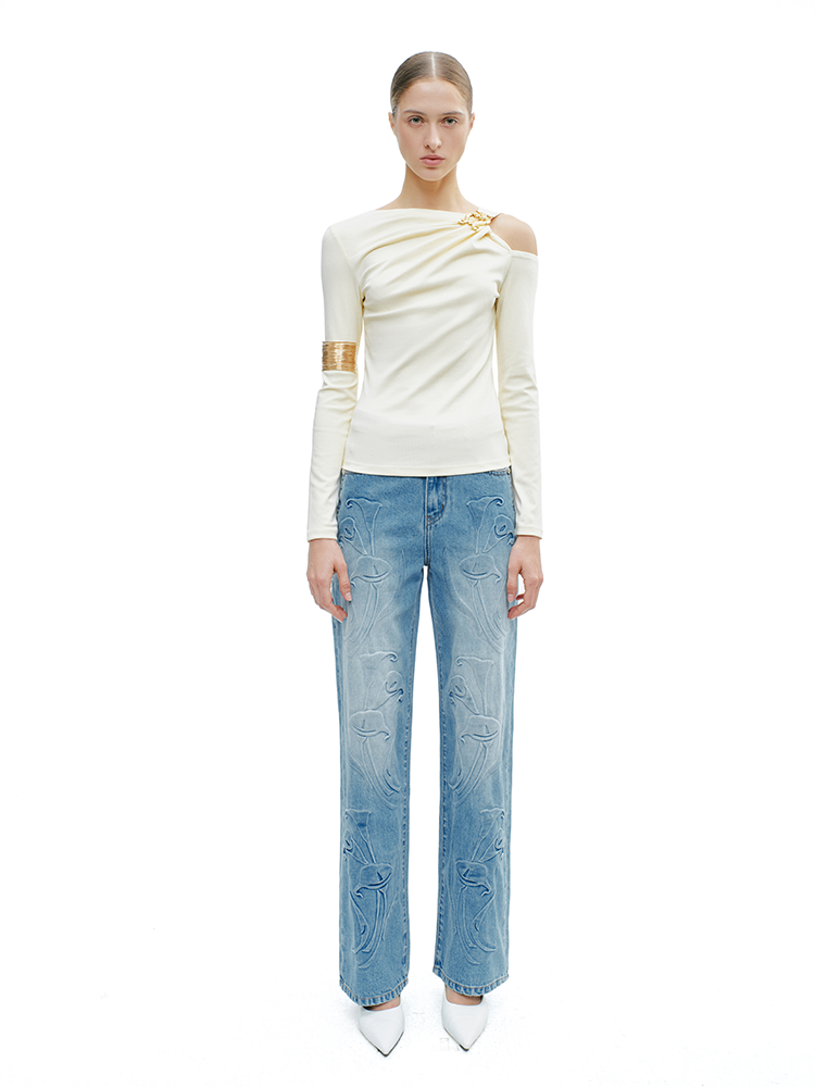 YES BY YESIR | Calla Lily Monroe Layered Jeans -VIANELLE.