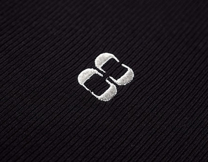 COMME MOI Lu Yan designer new women's clothing Henry collar color-blocked slim T-shirt - ENOUGH.