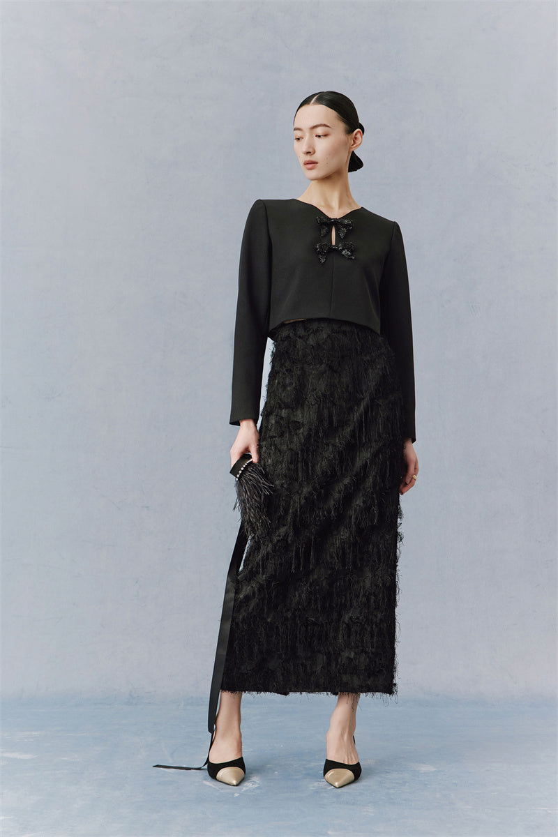PURITY Haute couture tassel fabric Long skirt- Scandal