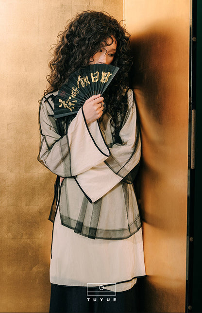 TUYUE white silk velvet improved cheongsam dress- BRENT.