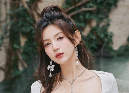 DOLLY Luxury Pretty Retro Style Bow Diamond Tassel Chic Earrings-EDITA