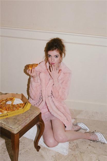 Wardrobes by Chen Light Luxury Embroidered Bead High Waist Short Dress-Safeera