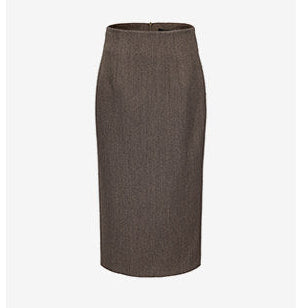 ATELIER MISS LU Sheep Wool High-waisted Straight Skirt - HYACINTH